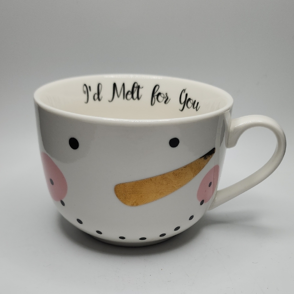 Snowman Mug by Charming Charlie "I'd Melt for You" Coffee Tea Hot Cocoa Holiday